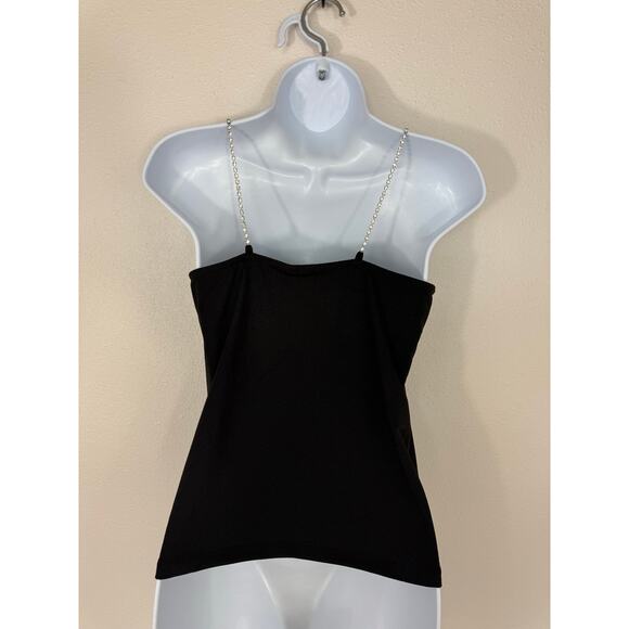 NWT Vero Moda Black Rhinestone Strap Tank Top XS - Picture 4 of 6
